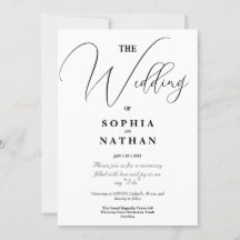 エレガント白黒ミニマル結婚リスト