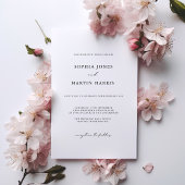 エレガント白黒ミニマル結婚リスト 招待状