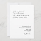 エレガント白黒ミニマル結婚リスト 招待状 (正面)