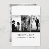 エレガント白黒ミニマル結婚リスト 招待状 (正面/裏面)