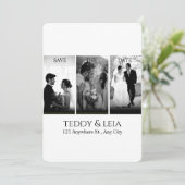 エレガント白黒ミニマル結婚リスト 招待状 (スタンド正面)