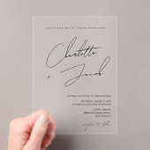 エレガント白黒ミニマル結婚主義時代 アクリル招待状 (インサイチュ (ポータブル))