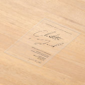 エレガント白黒ミニマル結婚主義時代 アクリル招待状 (レイダウン)