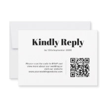 エレガント白黒ミニマルQRコード結婚s