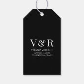 エレガント白黒ミニマ結婚リスト ギフトタグ (正面)