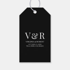 エレガント白黒ミニマ結婚リスト ギフトタグ