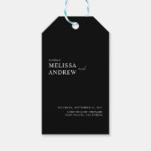 エレガント白黒ミニマ結婚リスト ギフトタグ (正面)