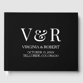 エレガント白黒ミニマ結婚リスト ゲストブック