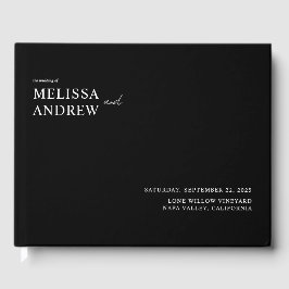 エレガント白黒ミニマ結婚リスト ゲストブック