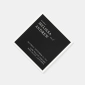 エレガント白黒ミニマ結婚リスト スタンダードカクテルナプキン (角)