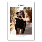 エレガント白黒ミニマ結婚リスト テーブルナンバー (裏面)