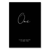 エレガント白黒ミニマ結婚リスト テーブルナンバー (裏面)