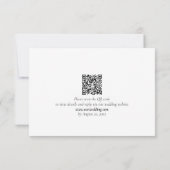 エレガント白黒ミニマ結婚リスト 出欠カード (裏面)