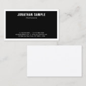 エレガント白黒モダンお洒落プロフェッショナル 名刺 (正面/裏面)