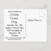 エレガント白黒モダンクリスマス インビテーションポストカード (裏面)