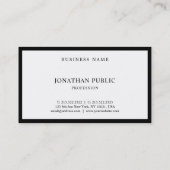 エレガント白黒モダンシンプルファッショナブル 名刺 (裏面)