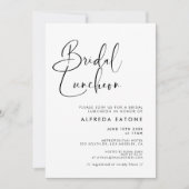 エレガント白黒モダンブライダル昼食会 招待状 (正面)