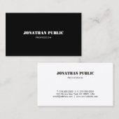 エレガント白黒モダンミニマルテンプレートBW 名刺 (正面/裏面)