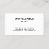 エレガント白黒モダンミニマルテンプレートBW 名刺 (裏面)