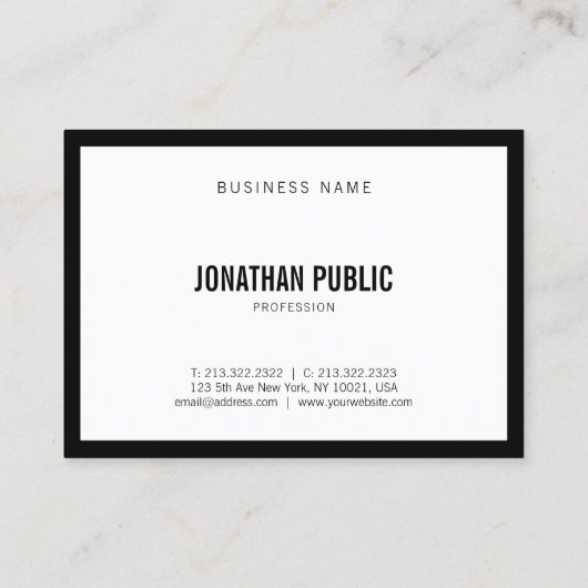 エレガント白黒モダンミニマルトレンディー 名刺 (裏面)