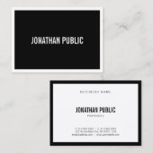 エレガント白黒モダンミニマルトレンディー 名刺 (正面/裏面)