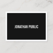 エレガント白黒モダンミニマルトレンディー 名刺 (正面)