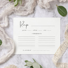 エレガント白黒モダンレシピカード