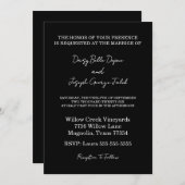 エレガント白黒モダン結婚式招待状 招待状 (正面/裏面)