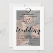 エレガント白黒モダン重ね合わせ写真 招待状 (正面)