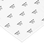 エレガント白黒モノグカスタムラムイニシャルシック テーブルクロス (アングル)