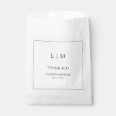 エレガント白黒モノグラムありがとうござ結婚う フェイバーバッグ (正面)