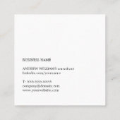 エレガント白黒モノグラムコンサルタント スクエア名刺 (裏面)