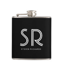 エレガント白黒モノグラム名