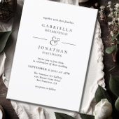 エレガント白黒モノグ結婚ラム 招待状