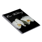 エレガント白黒ランのロマンチック花模様 ノートブック (右側)