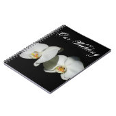 エレガント白黒ランのロマンチック花模様 ノートブック (左側)