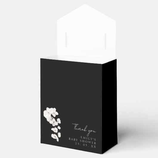 エレガント白黒ランフローラベビーシャワー フェイバーボックス (オープン)