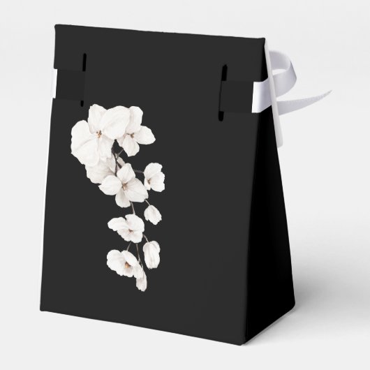 エレガント白黒ランフローラベビーシャワー フェイバーボックス (裏面サイド)