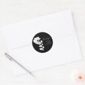 エレガント白黒ランフローラベビーシャワー ラウンドシール (封筒)