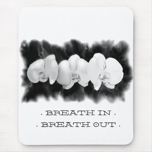 エレガント白黒ラン水絵を描色 マウスパッド (正面)