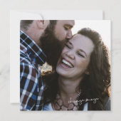 エレガント白黒レース結婚写真 招待状 (裏面)