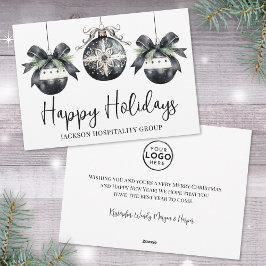 エレガント白黒ロゴ・クリスマス シーズンカード