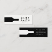 エレガント白黒ワインボトル スキニー名刺 (正面/裏面)