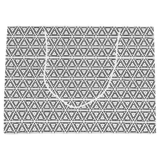 エレガント白黒三角形 ラージペーパーバッグ (正面)