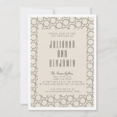 エレガント白黒中世紀モダン結婚期 招待状 (正面)