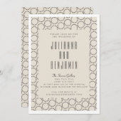 エレガント白黒中世紀モダン結婚期 招待状 (正面/裏面)