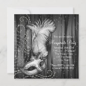 エレガント白黒仮装パーティー 招待状 (裏面)