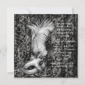 エレガント白黒仮装パーティー 招待状 (裏面)