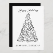 エレガント白黒企業のホリデーカード シーズンカード (正面/裏面)