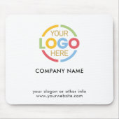 エレガント白黒会社のロゴブランド マウスパッド (正面)